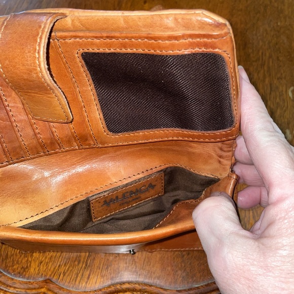 Vilenca Holland Leather Weaved Brown Wristlet 1 Spot on Front No Other Callouts - Picture 7 of 13